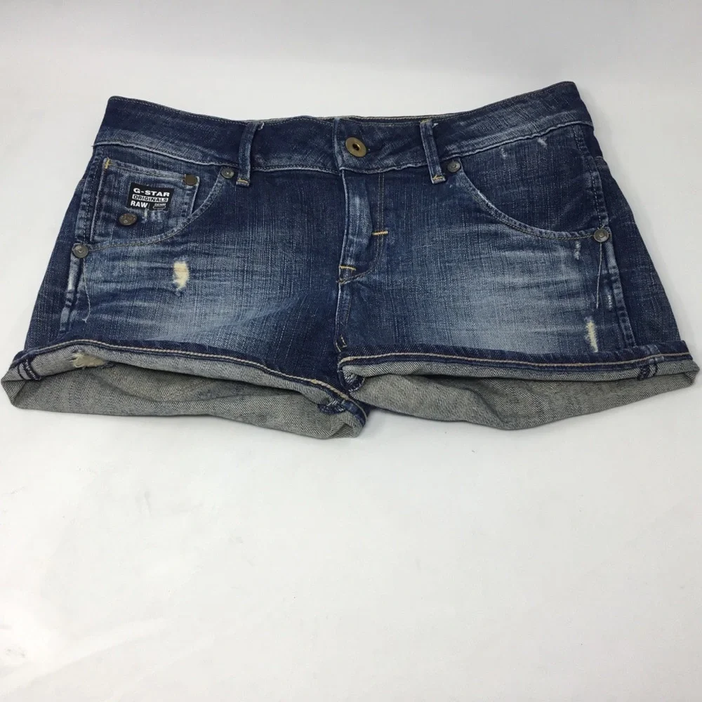 G-Star Raw 3301 Denim Arc Shorts Distressed Faded - Picture 12 of 15